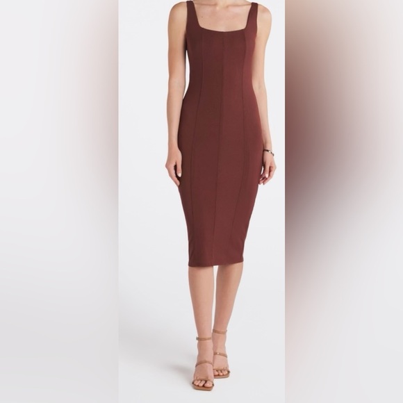nine britton Dresses & Skirts - Nine Britton Rich Brown Midi Dress NWT
